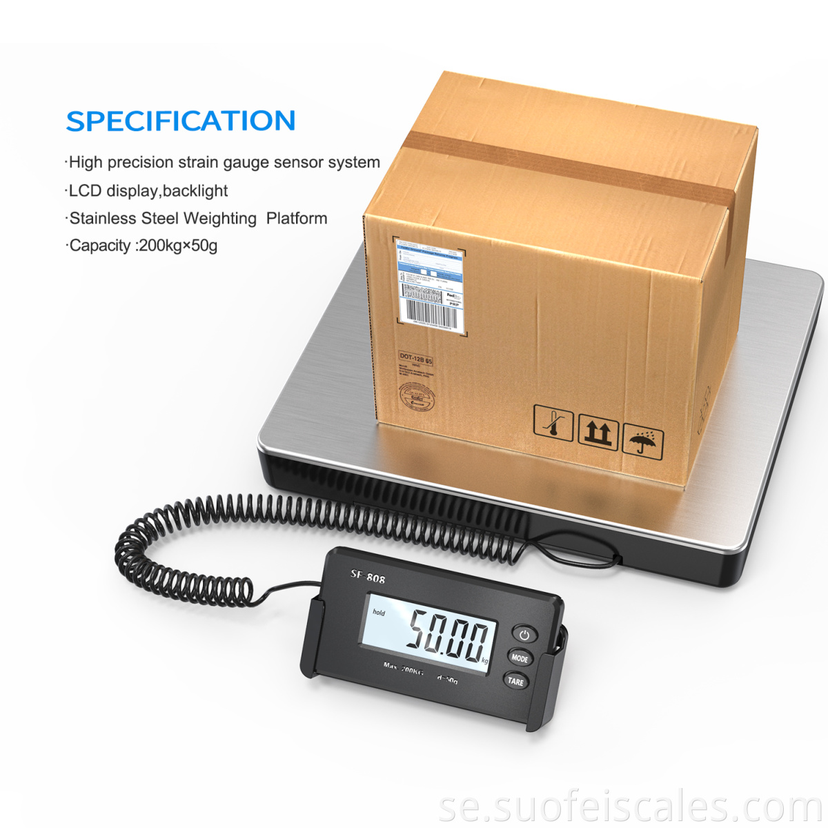 SF-808 Ny Heavy Duty Digital Metal Industry Shipping Postal Scale 200 kg